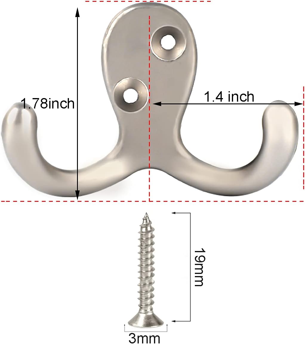 Heavy Duty Metal Hooks, 10-Pack